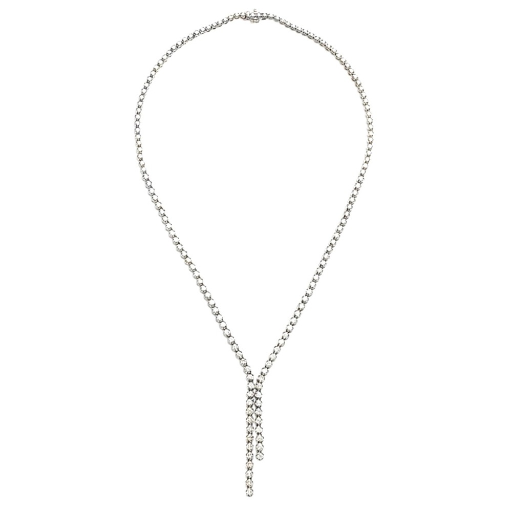 Robbin’s Brothers 5ct tennis necklace. White Gold and diamonds. Sku#0434879